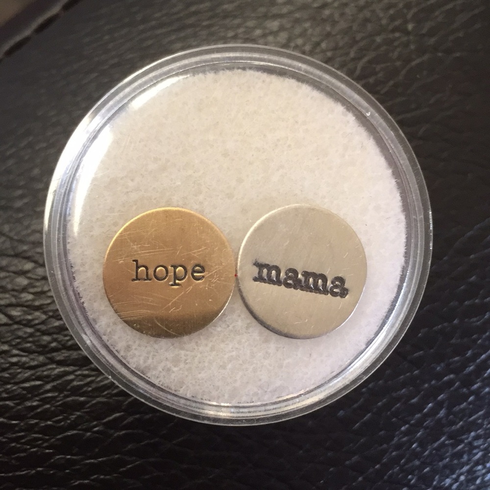 Origami Owl Set of 2 Mini Locket Plates Hope & mama